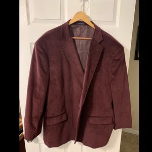 Stafford Burgundy Corduroy Sport Coat 58R
